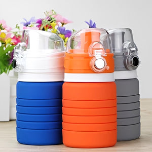 Water bottle in use during hiking