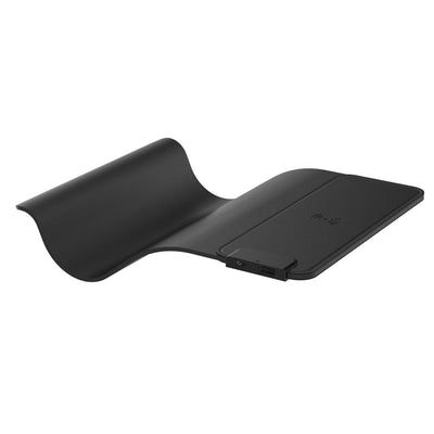 Close-up of leather texture and charging area