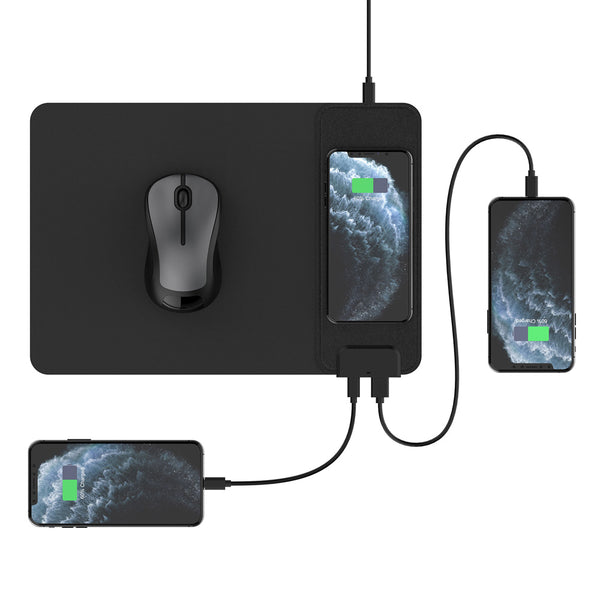 Wireless Charging Leather Mouse Pad
