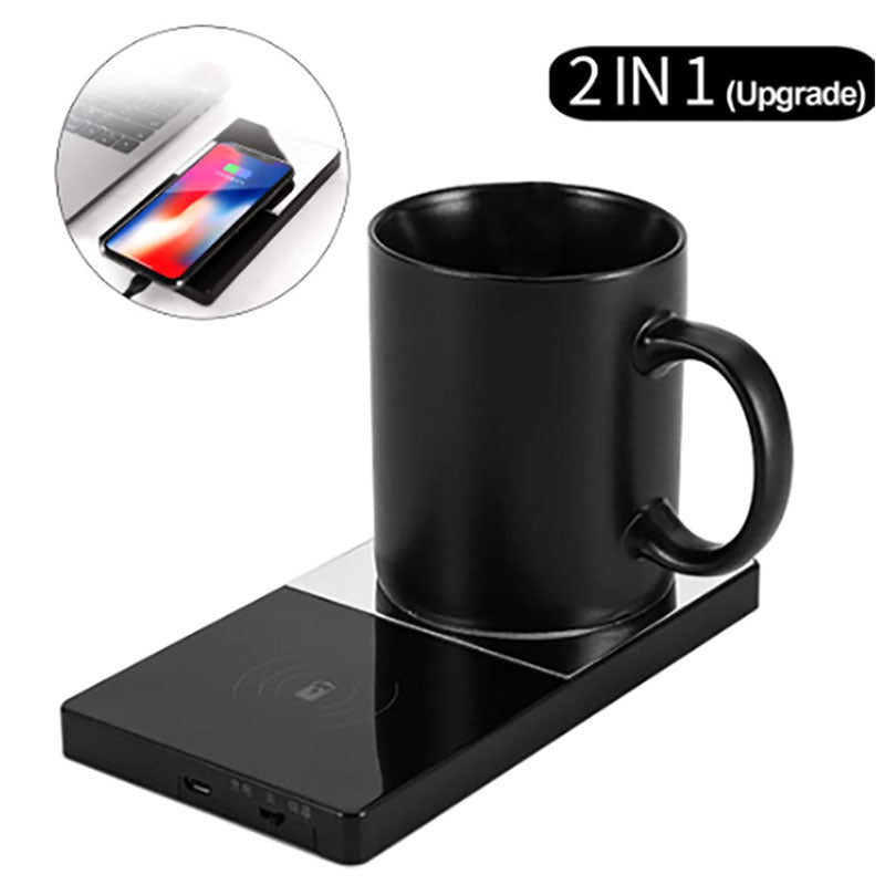 2-in-1 Mug Warmer & Wireless Charger – Stay Warm, Stay Powered
