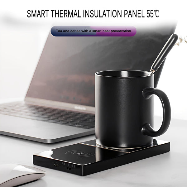 2-in-1 Mug Warmer & Wireless Charger – Stay Warm, Stay Powered