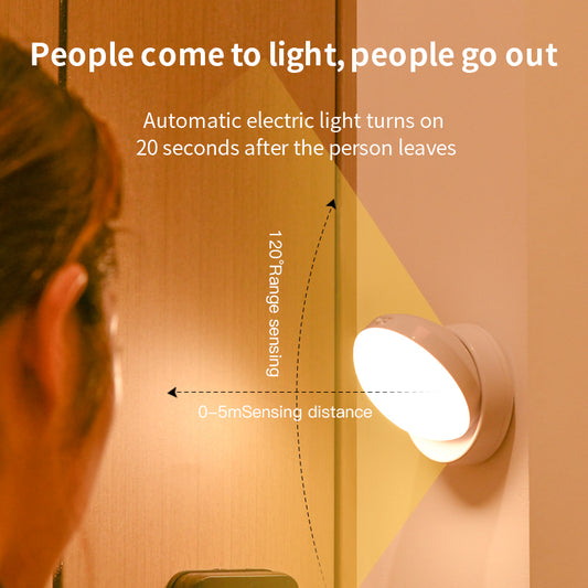 Rotating Motion Sensor Night Light – Hands-Free Safety for Hallways, Closets & Stairs