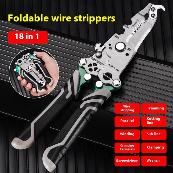 Compact 18-in-1 Wire Stripper Pliers – Tackle Repairs with Confidence & Ease