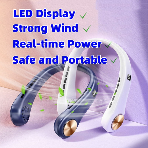 Wearable Bladeless Neck Fan – Portable Relief for Workouts, Travel & Summer Days